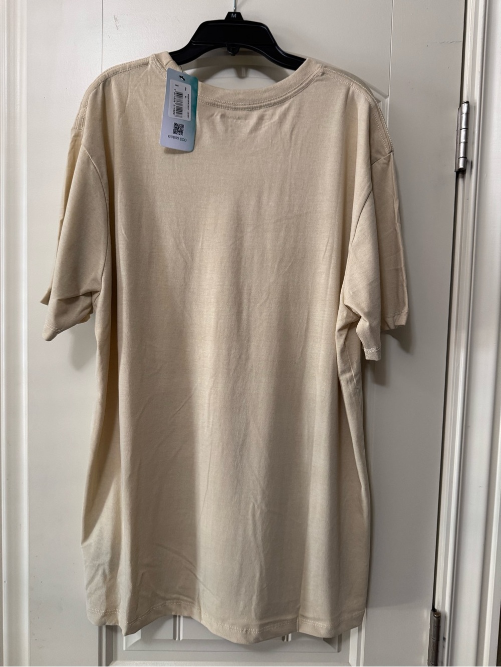 GUESS Men's Beige Crewneck Logo T-Shirt - Picture 2 of 4